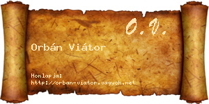 Orbán Viátor névjegykártya